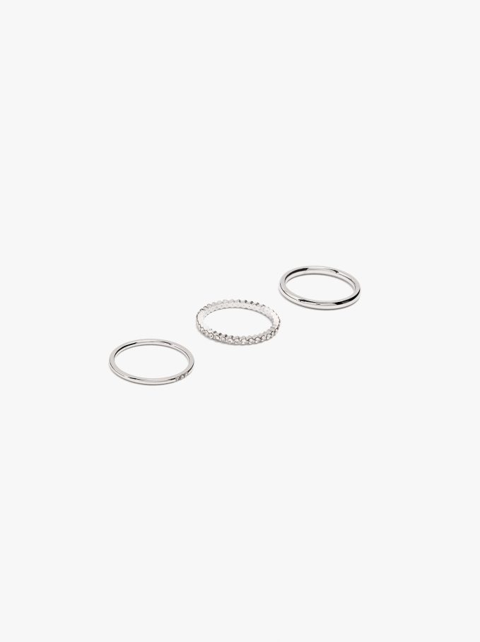 סט טבעות עם קריסטלים Stainless Steel