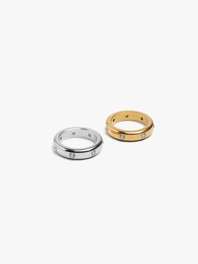 סט טבעות עם זרקוניה Stainless Steel