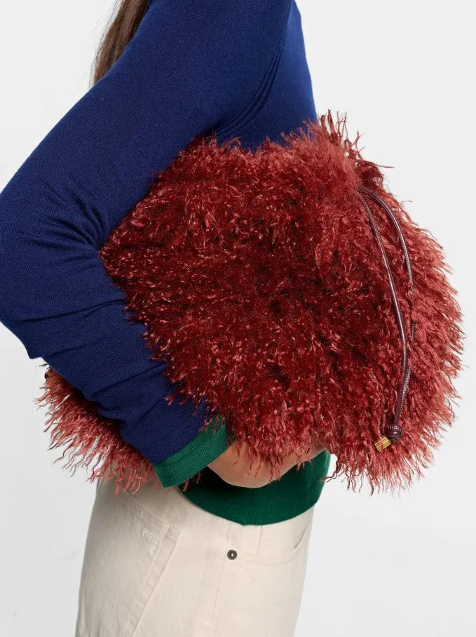 תיק יד דמוי פרווה